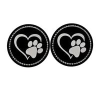 Car Coasters, Cup Mats, Car Cup Holder Coasters, Non-Slip Drink Holders Embedded in Ornaments, Heat Resistant, Non-Slip Drink Coaster with Paw Print, Drink Cup