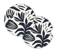 Car Coasters for Cup Holders,2 Pack Ceramic Car Coasters for Drinks Absorbent,Ceramic Stone & Non-Scratch Cork Base Coasters - Style H