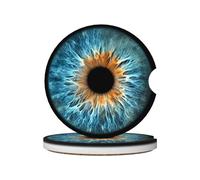 Car Coasters for Cup Holders Cool Eye Blue Car Cup Coaster Insert Mug Mats Accessories Interior for Suv Truck, 2 Pcs, 6.5cm / 2.6 Inch