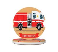 Car Coasters for Cup Holders Firefighters Cool Car Cup Coaster Insert Mug Mats Accessories Interior for Suv Truck, 2 Pcs, 6.5cm / 2.6 Inch