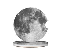 Car Coasters for Cup Holders Moon Phase Outer Space Minimal Astronomy Car Cup Coaster Insert Mug Mats Accessories Interior for Suv Truck, 2 Pcs, 6.5cm / 2.6 Inch