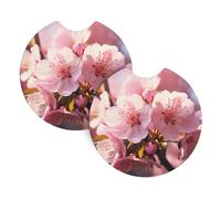 Car Coasters for Cup Holders - Set of 2 Spring flower Blossoms Prints Durable and Stylish| Waterproof, Anti-slip | Perfect Car Accessories
