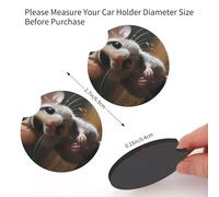 Car Coasters set of 2 BROLEO Crying little mouse Printing Odorless Cup for All Standard Cup Holders, Perfect for Cars, Trucks, SUVs -2.7 in