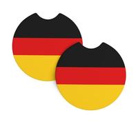 Car Coasters set of 2 YYHWHJDE German flag Prints Odorless Cup for All Standard Cup Holders, Perfect for Cars, Trucks, SUVs -2.7 in