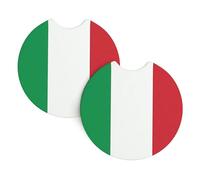 Car Coasters set of 2 YYHWHJDE italy flag Pattern Odorless Cup for All Standard Cup Holders, Perfect for Cars, Trucks, SUVs -2.7 in