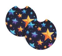 Car Coasters set of 2 YYHWHJDE Shining Stars In The Night Sky Prints Odorless Cup for All Standard Cup Holders, Perfect for Cars, Trucks, SUVs -2.7 in