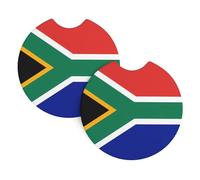 Car Coasters set of 2 YYHWHJDE South Africa flag Pattern Odorless Cup for All Standard Cup Holders, Perfect for Cars, Trucks, SUVs -2.7 in