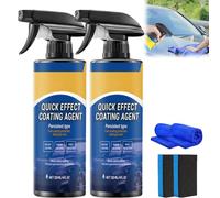 Car Coating Spray, Quick Effect Coating Agent, Car Scratch Wax Polish Spray Waterless Wash, Quickly Coat Car Wax, Oil Film Emulsion Glass Cleaner, Easy to Use (2Pcs)