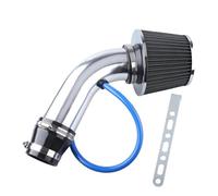 Car Cold Air Intake Filter 76mm Car Refitted Winter Mushroom Head Air Filter Intake Pipe Filter High Flow High Cold Air Filter Aluminum Pipe Kit(Silver)