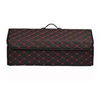 Car Collapsible Trunk Boot Tidy Storage Organiser Box for LAND ROVER Range Rover Discovery Evoque PU Leather Waterproof Multifunctional With Lid Foldable Organize,BlackRed-L