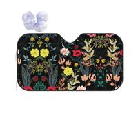 Car Colorful Boho Floral Print Windshield Sunshade,Foldable Reflective Uv Heat Shield,Universal Fit,Keeps Interior Cool