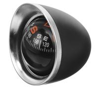 Car Compass Ball for Dashboard Vehicle Direction Ornament Black | ABS and Acrylic Sphere, Adhesive Base, Truck and Car Use, Orientation Aid Anywhere the Beaten Track Takes You