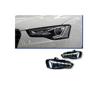 Car Compatible For Audi A5 2008-2016 Headlight DRL Hella 12V H7 LED Bi Xenon Bulbs Fog Light Tools 2 PCS Angel Eye A5L Cars Accessories(RHD)