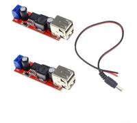 Car Compatible USB Power Converter Dual 3A Step Down Module Input 6V-40V DC Output 5V for Wide Range of USB Devices (2*Dual USB-30CM Wire)