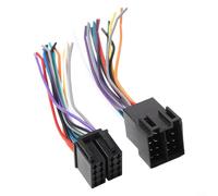 Car Connector Adapter 16 Pin Male Female Compatible with For ISO Harness and Includes Steering Wheel Control Cable for Radio Systems