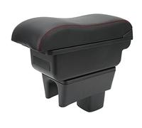 Car Console Armrest Box, Large Capacity Center Console Armrest Organizer Replacement For Suzuki Swift 2005-2021, Black Surface Red Line, Holds Umbrellas, Sunglasses, Keys