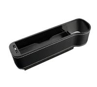Car Console Covers Car Seat Slim Gap Storage Boxes Catcher Box Waterproof Pocket Organizer Phone Cup Holder Ambient Led Lights Light(Left black 1pcs)
