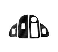Car Console Panel Cover For Alfa For Romeo For Giulia 2017 2018 2019 Carbon Fiber Black Stickers Various Parts Car Interior Decorative(Window lift 4X)
