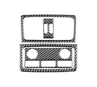 Car Console Panel Cover For BMW 5 Series E60 2004-2010 Carbon Fiber Interior Rear Exhaust Vent Panel Trim Frame Cover Decor Stickers(Style B(Black))