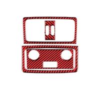 Car Console Panel Cover For BMW 5 Series E60 2004-2010 Carbon Fiber Interior Rear Exhaust Vent Panel Trim Frame Cover Decor Stickers(Style A(Red))