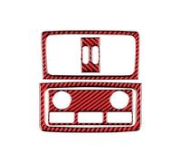 Car Console Panel Cover For BMW 5 Series E60 2004-2010 Carbon Fiber Interior Rear Exhaust Vent Panel Trim Frame Cover Decor Stickers(Style B(Red))