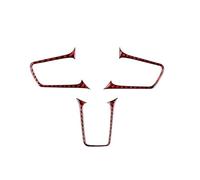 Car Console Panel Cover, For Boxster, For Cayman, For 718 982 2016-2022 LHD RHD Outside Steer Wheel Trim Sticker Carbon Fiber Interior Car (Red)