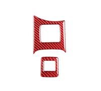Car Console Panel Cover For Mazda For MX-5 For Miata 2009 2010 2011 2012 2013 2014 2015 Carbon Fiber Central Button Frame Stickers Car Interior Accessories Auto Inner Parts Car(Red Set A)