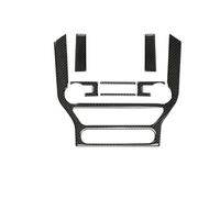 Car Console Panel Cover for Mustang GT 2015-2021 Carbon Fiber Interior GPS Navigation Trim Frame Multi-Media Sticker Decal(A Set(Black))