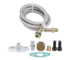 Car Conversion T3T4 Turbo Oil Supply Fuel Line Kit, Automobile Turbines Oil Pipe T3 T4 Exhaust Line Kit, Suitable for Most Turbochargers