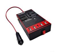 Car Converter Transforming 12v 24v Dc Into 110v 220v Ac Featuring Smart Chip Technology And Multiple Safety Mechanisms Red Black