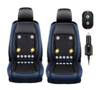 Car Cooling Cushion,Seat Cooling Car Seat Cover, with 12/16/24 Powerful Fans, 3-Speed Temperature, Powered by 12V Cars & 24V Truck,Automatic Start-Stop(12 Fans - 24V (2 Piece),Blue)