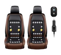 Car Cooling Cushion,Seat Cooling Car Seat Cover, with 12/16/24 Powerful Fans, Universal Fit 12v and 24V Cooled Cars Seats Cover, Automatic Start-Stop(24 Fans - 24V (2 Piece),Coffee)