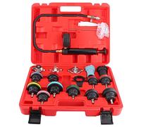 Car Cooling System Radiator Pressure Tester Kit, 18Pcs Universal Water Tank Leak Detector Coolant System Radiator Cap Pressure Tester Kit for Car