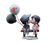 Car Couple Ornament, Cute Kiss Couple Dashboard Decoration Mini Car Balloon Doll Figurine for Car Home Office