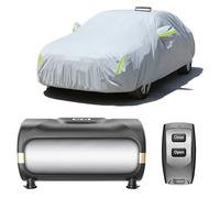 Car Cover - Auto Retractable with Removable Battery, One-Button Retraction, Wind & Snow Resistant, UPF 50+ Sun Protection, Universal Fit for Vehicles/SUVs