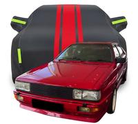 Car Cover for 1985 Audi Sport Quattro, Rain Proof Waterproof All Weather Outdoor Scratch Resistant Sun Snow Car Tarpaulin Exterior Protection,A-Black-Red