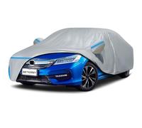 Car Cover for 2001-2025 Honda Accord Sedan/Coupe, Waterproof Custom-fit Sun Rain UV Dust Snow Protection Windproof Outdoor Accord Full Car Cover with Door Zipper and Cotton Lining-Gray