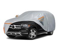 Car Cover for 2006-2025 Mercedes Benz GL/GLS Class 450 450d, Waterproof Custom-fit Sun Rain Dust Snow All Weather Protection Outdoor GLS Car Cover with Door Zipper and Cotton Lining-Gray