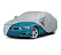 Car Cover for 2013-2025 BMW M4/4 Series 420i 428i 430i 435i 440i Sedan Coupe, Waterproof Custom-fit Sun Rain Dust Snow All Weather Protection Outdoor Car Cover with Cotton Lining and Door Zipper-Gray