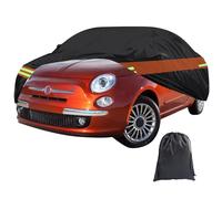 Car Cover for 500 500C 500E Abarth 500 2007-2024, 6 Layers Full Car Cover Waterproof Sun Rain Dust Snow Outdoor Indoor All Weather Protection with Side Door Zipper Windproof Strap
