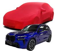 Car Cover for BMW X7 SUV 2023 2024 2025 2026, Elastic Breathable and Dustproof Fabric Indoor Windproof Protection Elastic Cotton Car Covers,Red