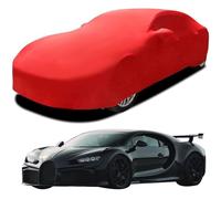 Car Cover for BUGATTI CHIRON Pur Sport ‘C’ shaped drift, Stretch Cotton Protection Covers Elastic Sunscreen Breathable Dustproof Fabric Indoor Car Cover,Red