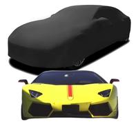 Car Cover for Lamborghini Aventador, Elastic Breathable Dustproof Fabric Indoor Windproof Protection Elastic Cotton Car Covers,Black