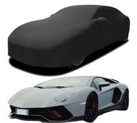 Car Cover for Lamborghini Aventador Ultimae V12, Elastic Breathable Dustproof Fabric Indoor Windproof Protection Elastic Cotton Car Covers,Black