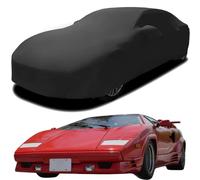 Car Cover for Lamborghini Countach, Elastic Breathable Dustproof Fabric Indoor Windproof Protection Elastic Cotton Car Covers,Black
