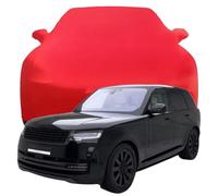 Car Cover for Land Rover Range Rover P460e Autobiography LWB 2024 2025 2026, Elastic Breathable Dustproof Fabric Indoor Windproof Protection Elastic Cotton Car Covers,Red