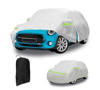 Car Cover for Mini Cooper 5 Door 2013-2024, Waterproof Outdoor Full Car Covers Replacement with Straps & Zipper, UV Resistant Sun Protection Scratch Windproof Dustproof Cover for All Weather (Silver)