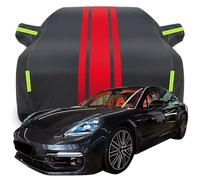 Car Cover for Porsche Panamera, Rain Proof Waterproof All Weather Outdoor Scratch Resistant Sun Snow Car Tarpaulin Exterior Protection,A-Black-Red