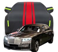 Car Cover for Rolls Royce Ghost, Rain Proof Waterproof All Weather Outdoor Scratch Resistant Sun Snow Car Tarpaulin Exterior Protection,A-Black-Red