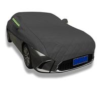 Car Cover for Toyota Corolla Hybrid 2019-2025, Half Car Cover Waterproof Anti-UV Windproof Snowproof Windshield Top Protection with Reflective Strips Scratch-Proof(Black)